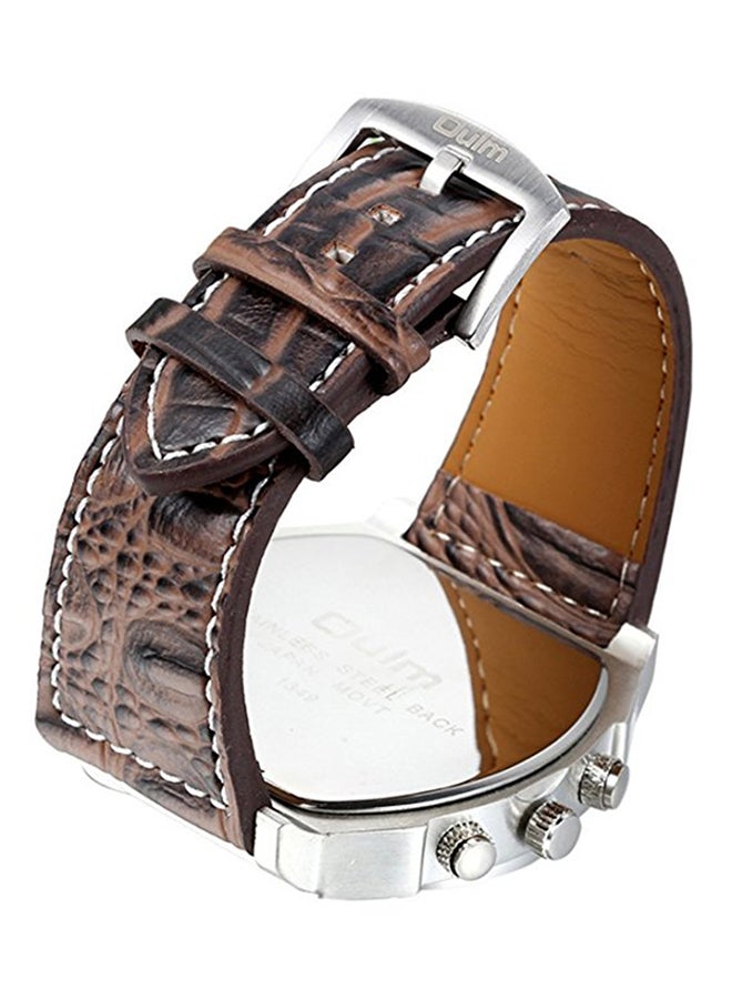 Oulm Men's Water Resistant Leather Analog Watch Oulm-04-BW  - Image 2