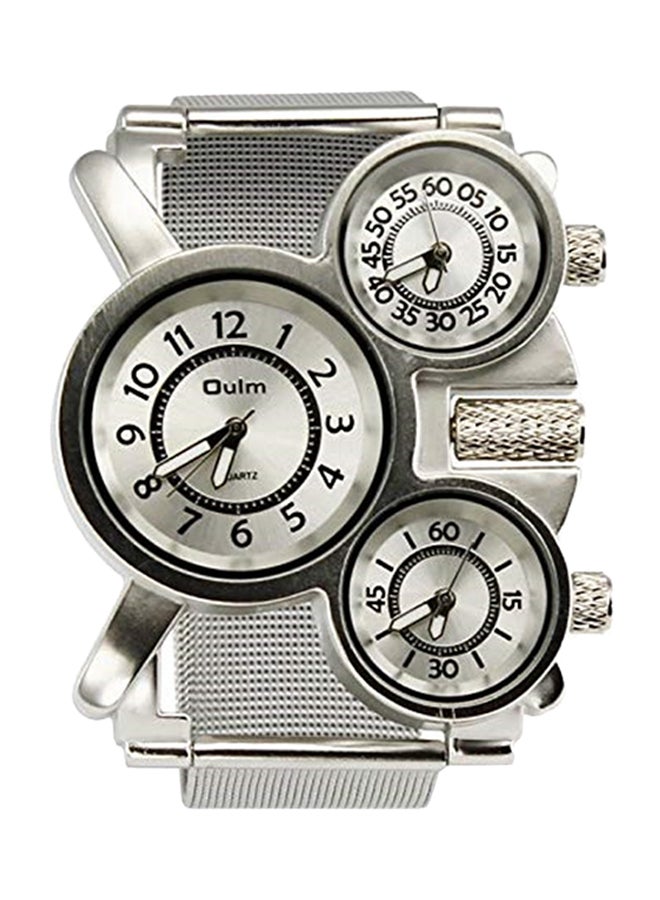 Oulm Men's Water Resistant Leather Analog Watch Oulm-05-W  - Image 1