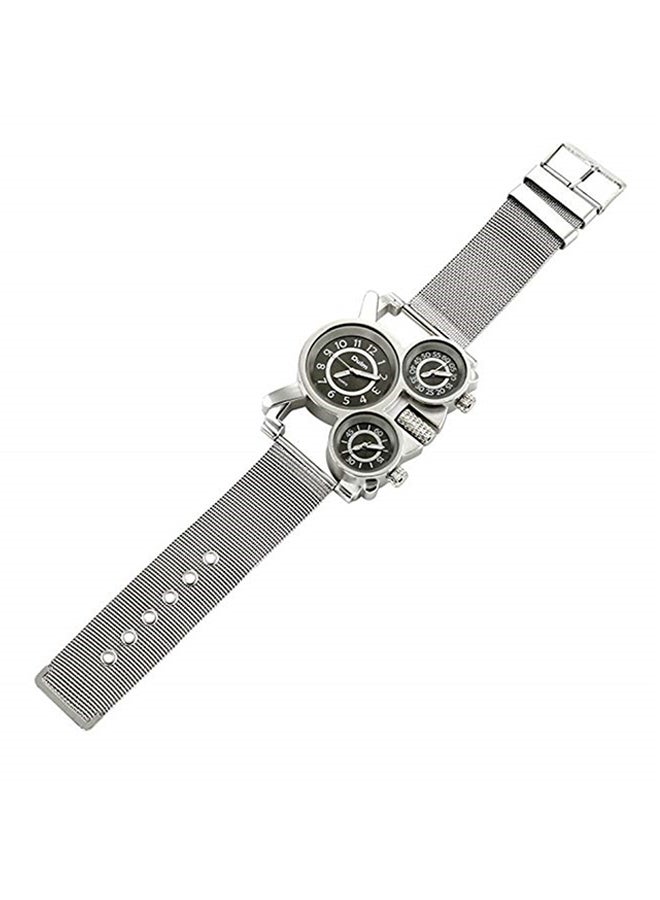 Oulm Men's Water Resistant Leather Analog Watch Oulm-05-W  - Image 3