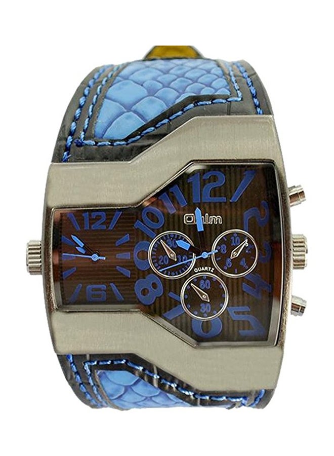 Oulm Men's Water Resistant Leather Analog Watch Oulm-06-BU 