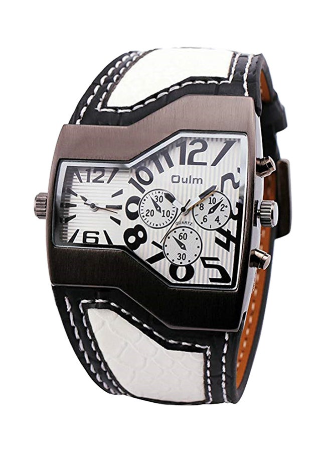 Oulm Men's Water Resistant Leather Analog Watch Oulm-06-W 