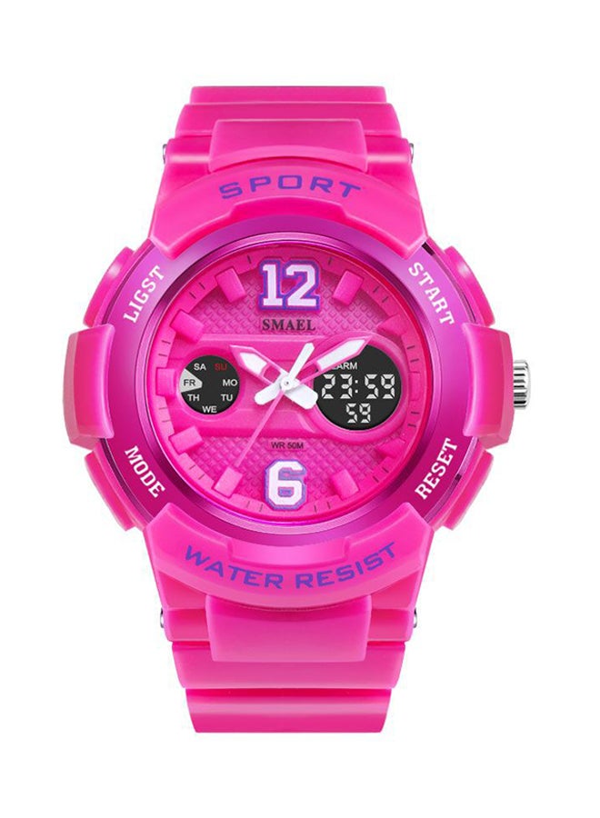 SMAEL Women's Water Resistant Rubber Analog+Digital Watch Smael-12-PI