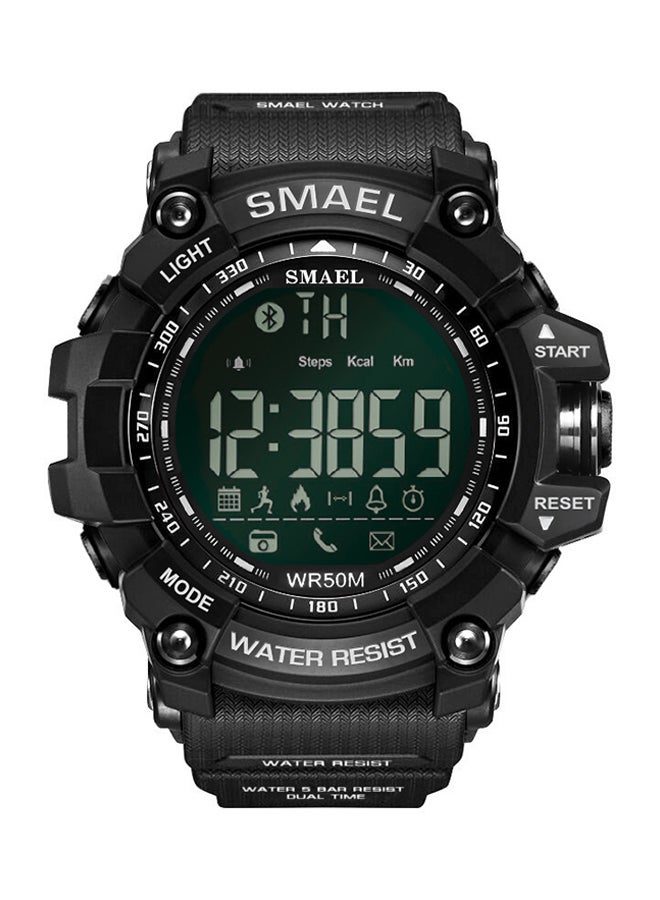 سميل ساعة يد رقمية بسوار من المطاط مقاومة للماء طراز Smael-14-BLA men