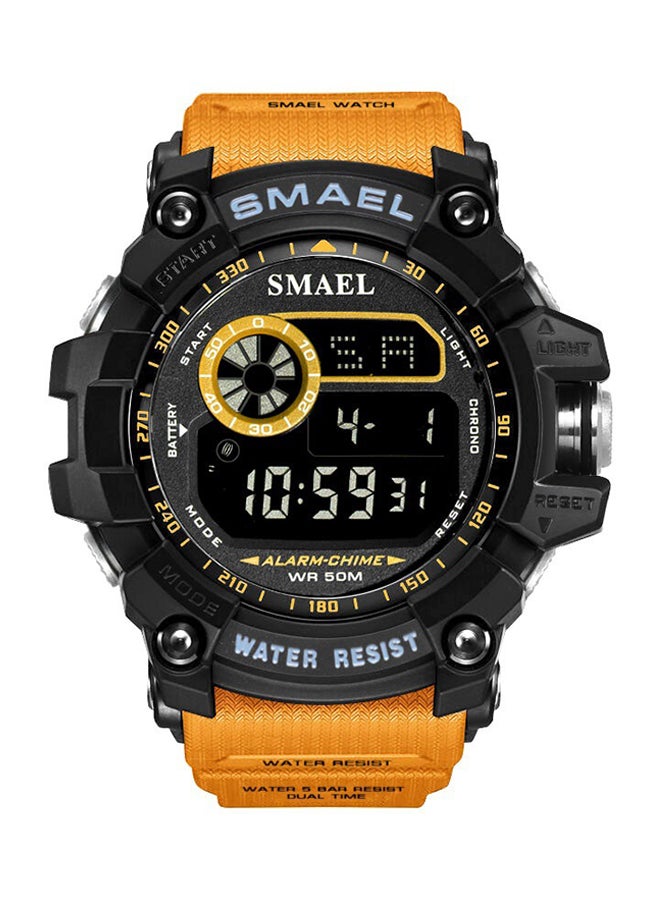 SMAEL Men's Water Resistant Leather Digital Watch Smael-19-ORA 