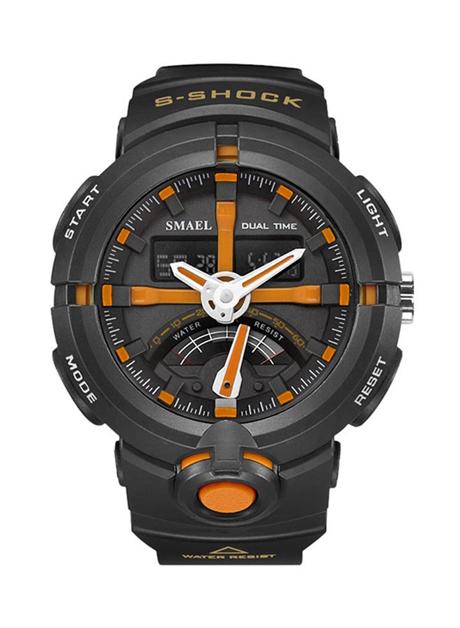 SMAEL Men's Water Resistant Resin Analog+Digital Watch Smael-31-BLA-ORA 