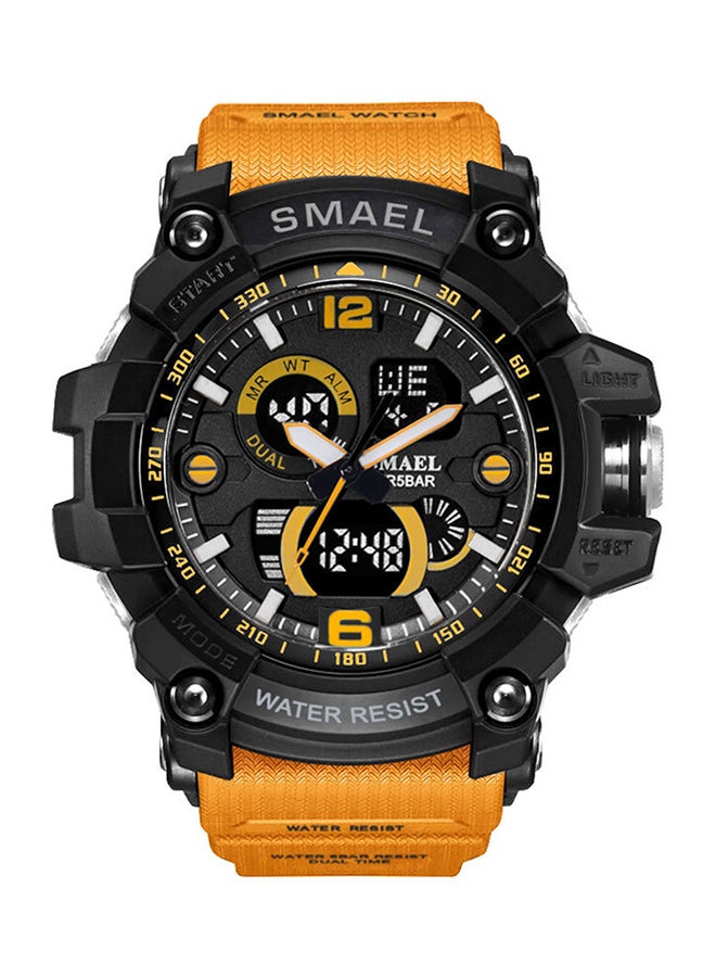 SMAEL men Water Resistant Resin Analog+Digital Watch Smael-34-ORA-BLA 