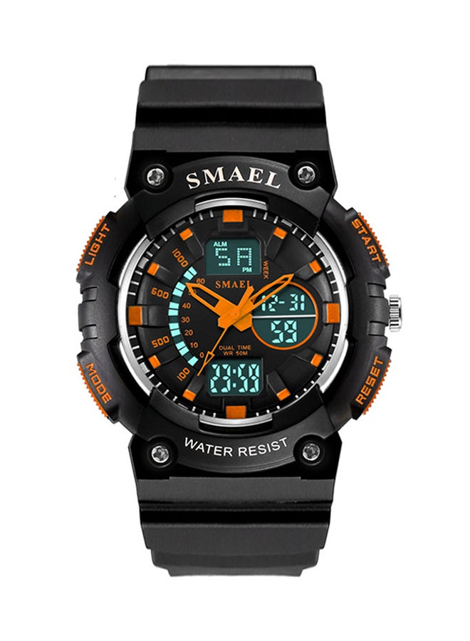 unisex Water Resistant Rubber Analog+Digital Watch Smael-35-SMA-ORA