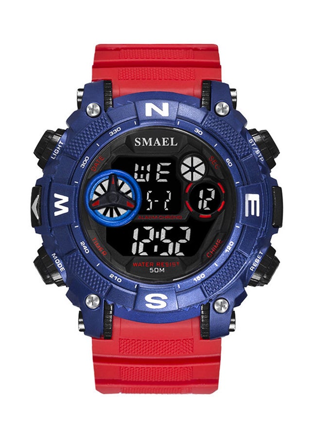ساعة رقمية بسوار من الراتينج مقاومة للماء طراز Smael-37-RED-GRE men