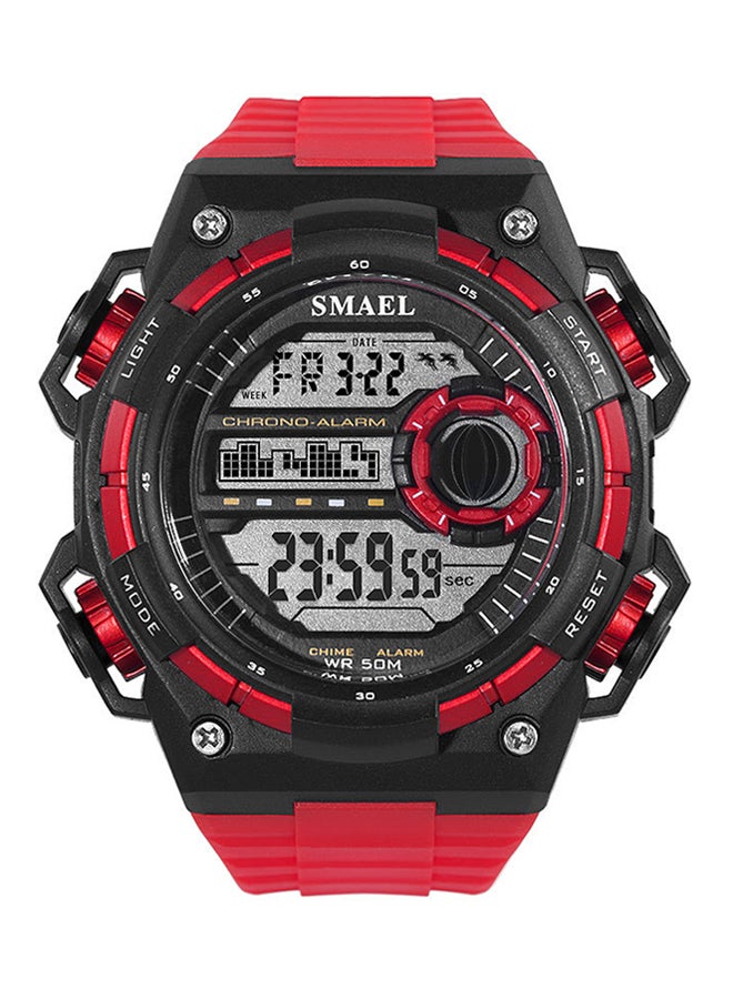 SMAEL - boys Water Resistant Rubber Digital Watch Smael-50-RED - Image 1