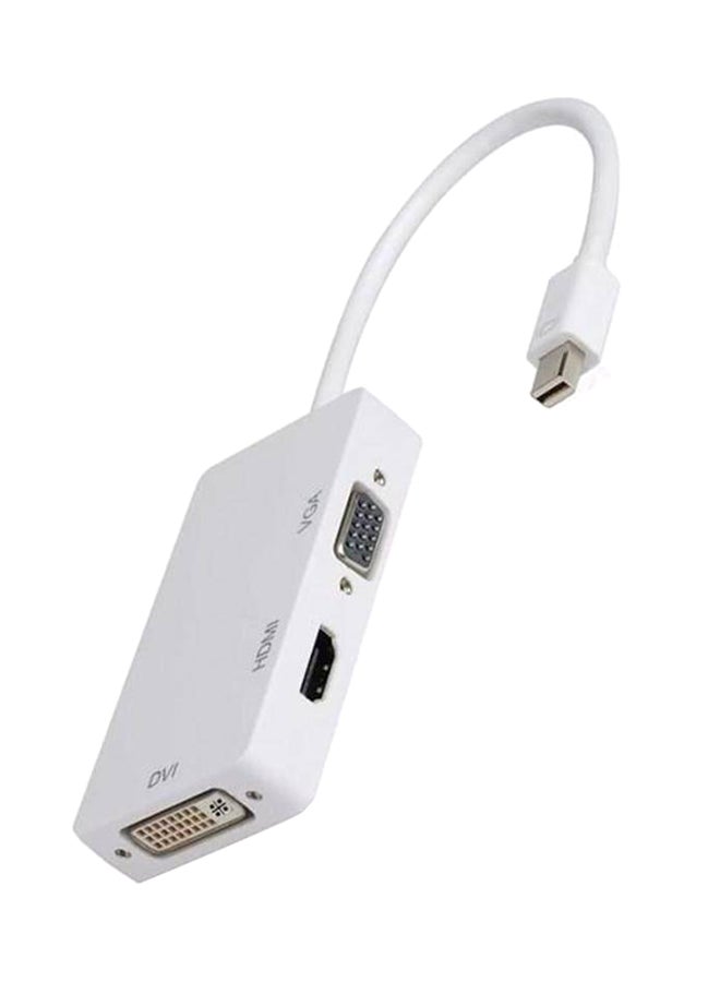 EHOME Female HDMI/VGA/DVI To Male Mini DP Adapter Cable White - Image 1