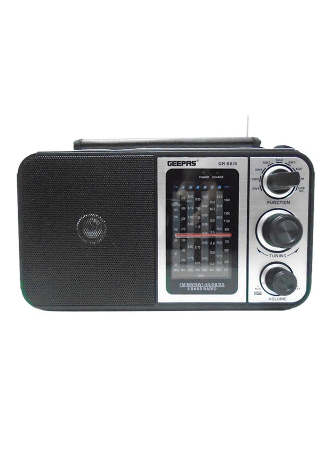 GEEPAS 8 Band Radio With SD Card Music Player 2724471520871 Black 