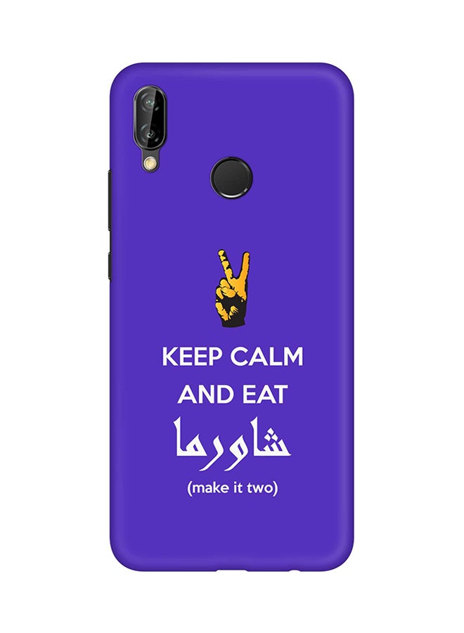 Stylizedd Protective Case Cover For Huawei Nova 3e/Huawei P20 Lite Keep Calm And Eat Shawarma (Blue)