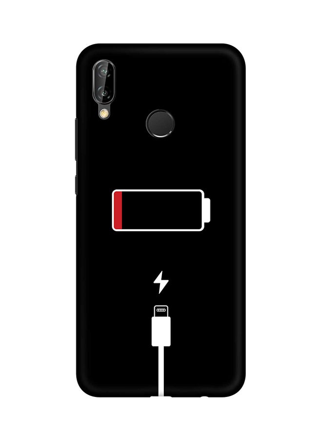 غطاء واقٍ لهاتف هواوي نوفا 3e / هواوي P20 لايت مزين بشكل بطارية فارغة