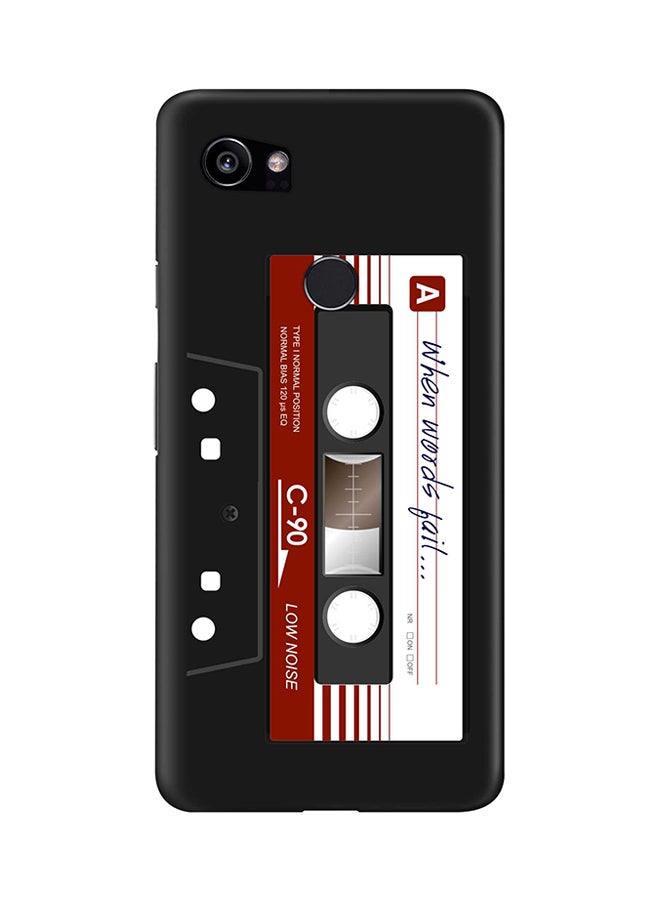 Stylizedd Protective Case Cover For Google Pixel 2 XL When Words Fail (Black Tape)