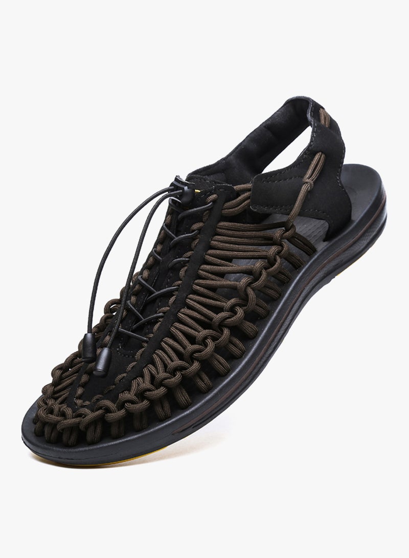 Summer Weave Breathable Beach Sandals Brown/Black  - Image 2