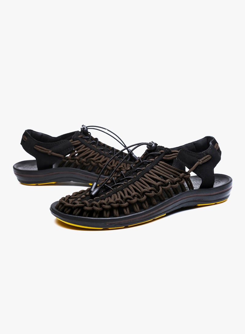 Summer Weave Breathable Beach Sandals Brown/Black  - Image 5