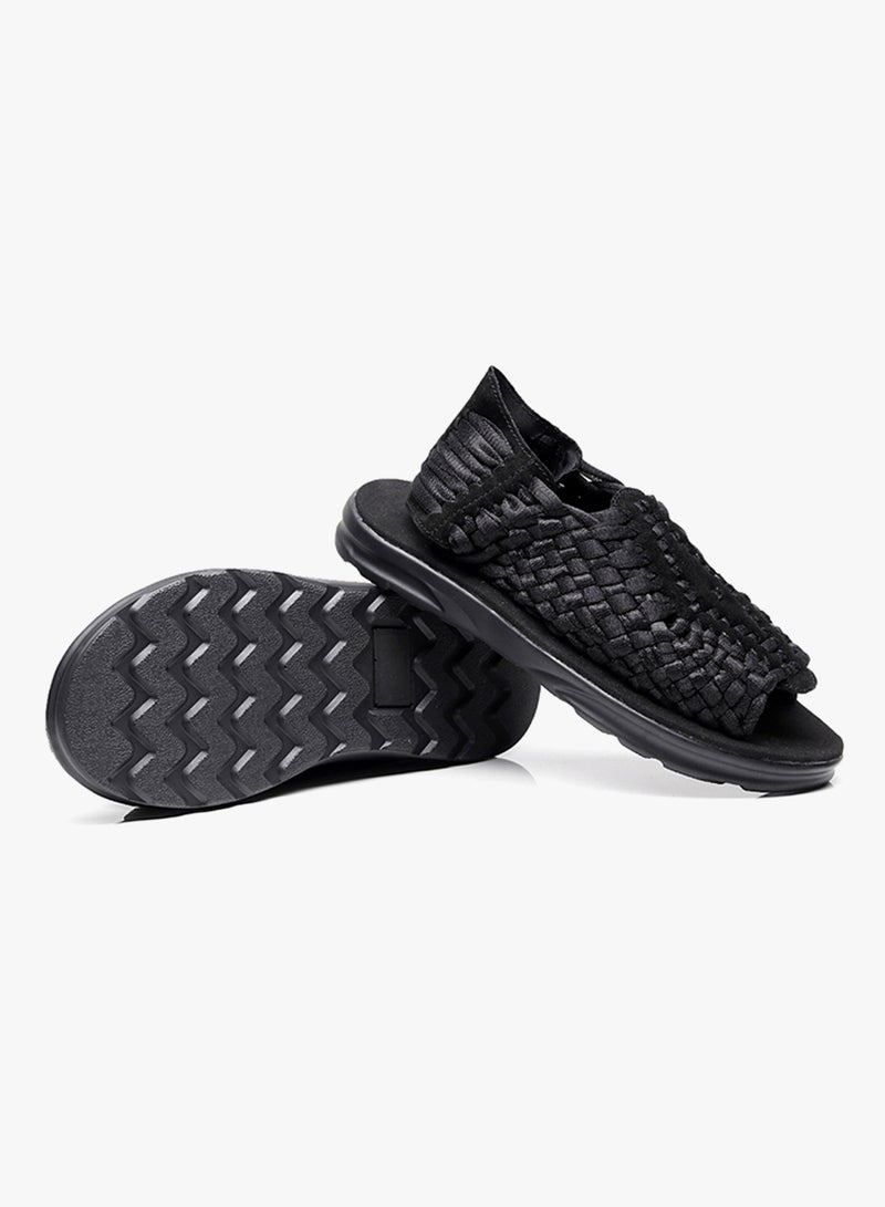 2018 Summer Braided Anti Flip Flat Sandals Black  - Image 5