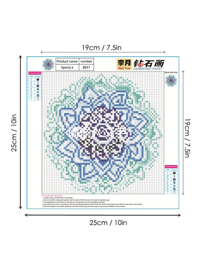 ANSELF Flower Resin Rhinestone Mosaic Cross Stitch Wall Decor Multicolour 25x25cm - Image 4