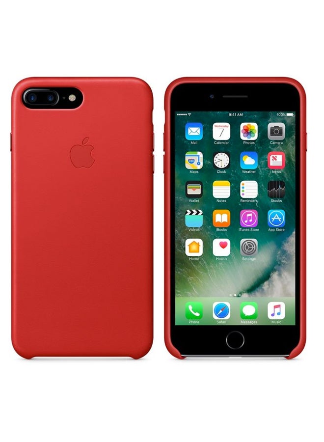 Apple - Leather Case For iPhone 8 Plus/iPhone 7 Plus Red - Image 1