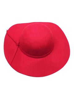 Wide Brim Fedora Bowler Hat HL022 Red