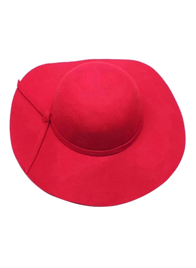 Generic - Wide Brim Fedora Bowler Hat HL022 Red - Image 1