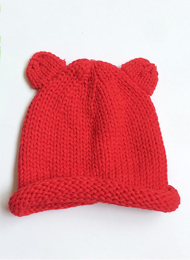Warm Woolen Cap HL086 Red  - Image 2