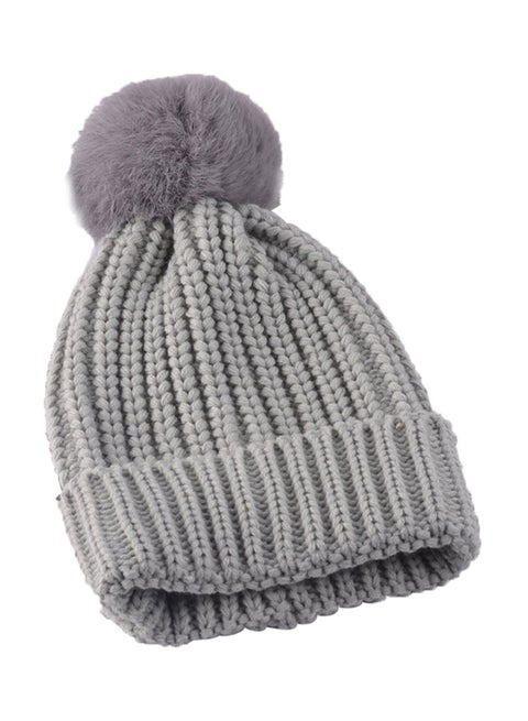 Knitted Warm Hemming Cap HL098 Grey
