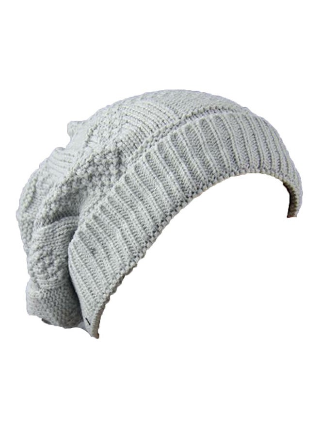 قبعة صغيرة محبوكة دافئة طراز HL118 رمادي - Image 2