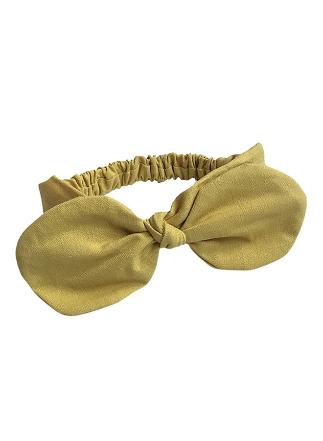 رباط شعر مرن بفيونكة طراز HL170 خردل - Image 1