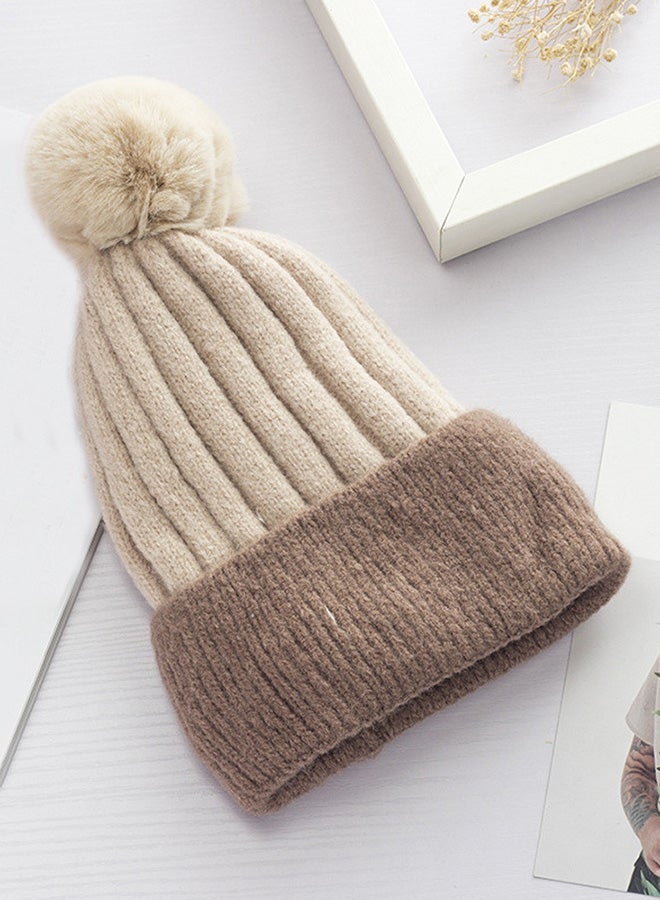 Crochet Braided Cap HL221 Beige  - Image 2
