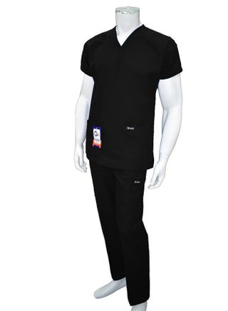 Solid V Neck Medical Scrub Black - v1535463063/N16517786V_1