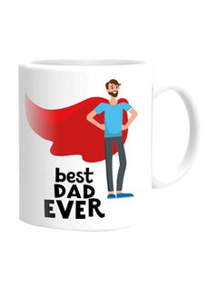 giftex Best Dad Ever Printed Mug White/Red/Blue 11.5x10.5x10.5centimeter 