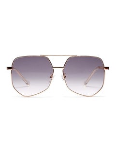 hikulity Women's Metal Polygon Gold Frame Grey Lens Sunglasses  - Image 2