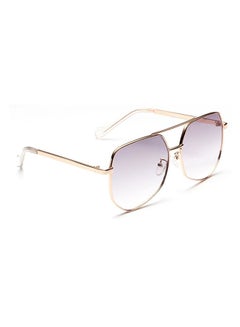 hikulity Women's Metal Polygon Gold Frame Grey Lens Sunglasses  - Image 3