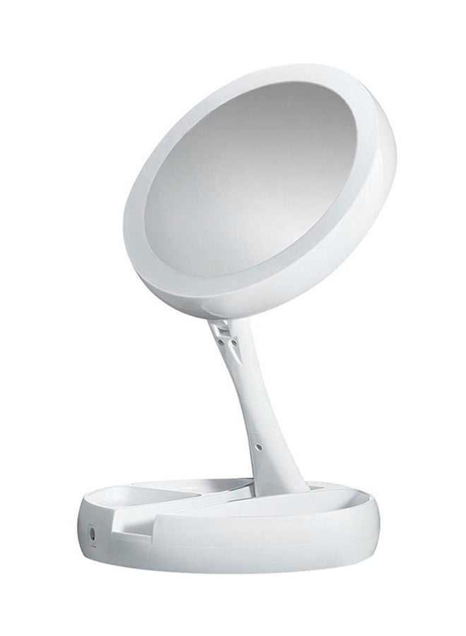 Generic Foldable LED Makeup Mirror White  - Image 1