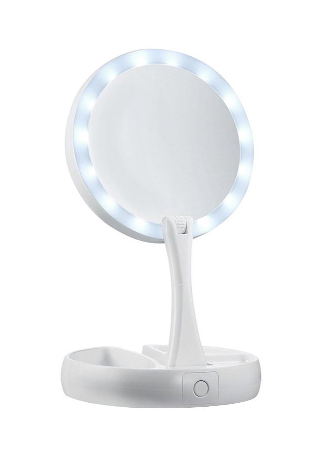 Generic Foldable LED Makeup Mirror White  - Image 2