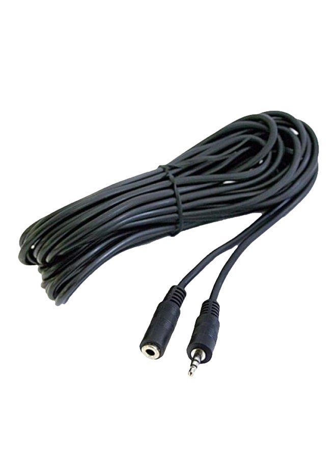 3.5mm Male To Female Stereo Headphone Extension Cable Black
