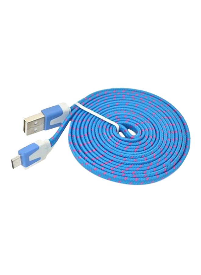 كابل شحن من USB إلى مايكرو USB أزرق