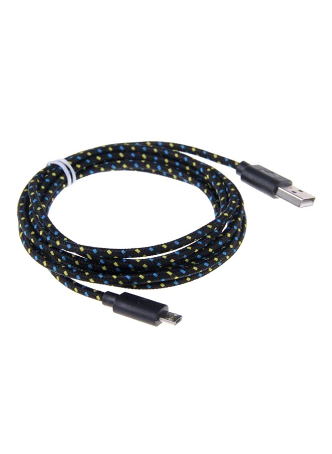Micro USB Data Sync Charging Cable Black/Blue/Yellow