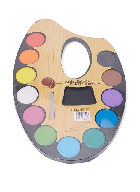 Artist Palette With Water Colors Set Multicolour