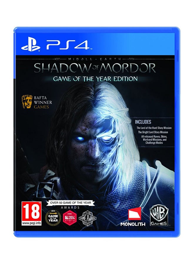 WB Games Middle Earth : Shadow Of Mordor - (Intl Version) - Action & Shooter - PlayStation 4 (PS4)  - Image 1