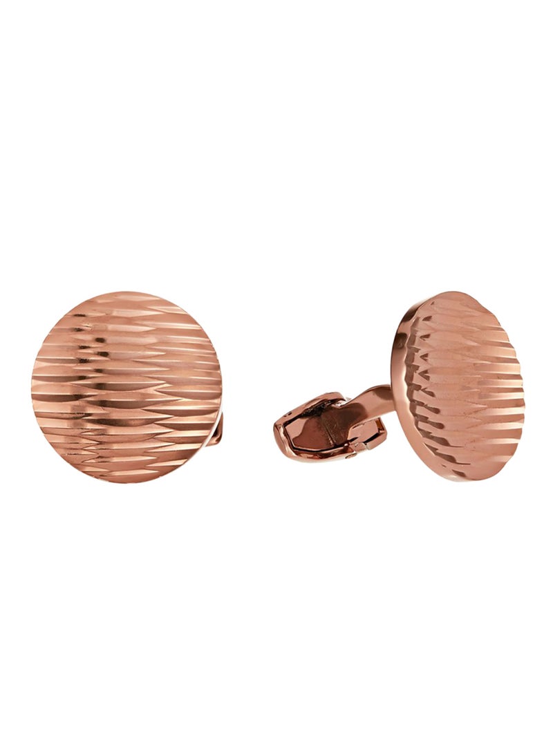 Philippe Moraly - Stainless Steel Cufflinks PMS044O Rose Gold - Image 1