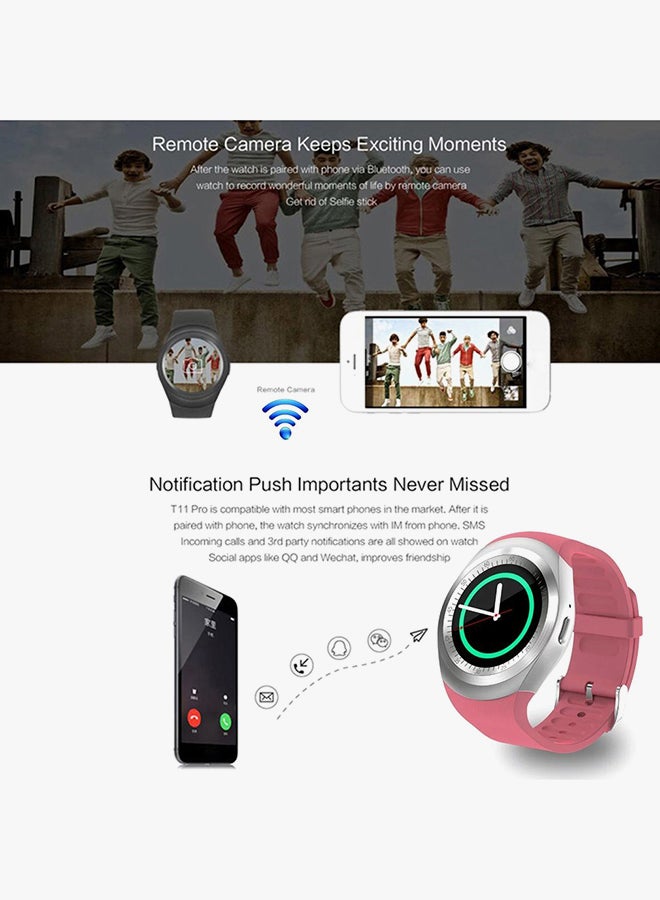 Generic - Bluetooth Smartwatch With SIM Card And SD Card Support Pink - Image 1