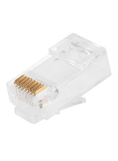 Generic 100-Piece CAT6 Modular Connector Set Clear/Gold 