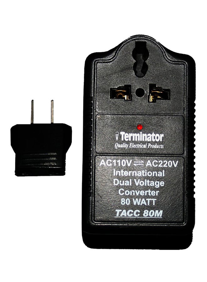 AC To AC Dual Voltage Converter Black