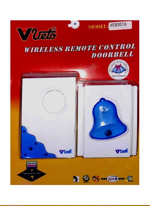Remote Control Door Calling Bell White/Blue