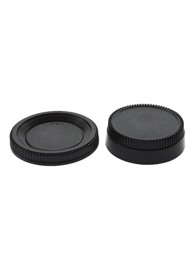 2-Piece Body Cap And Rear Lens Cover Set Black  - Image 1