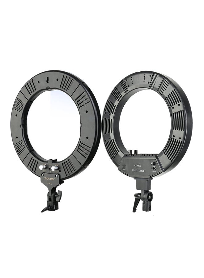 حلقة إضاءة خارجية مع مجموعة حامل قابلة للطي أبيض/برتقالي - Image 1