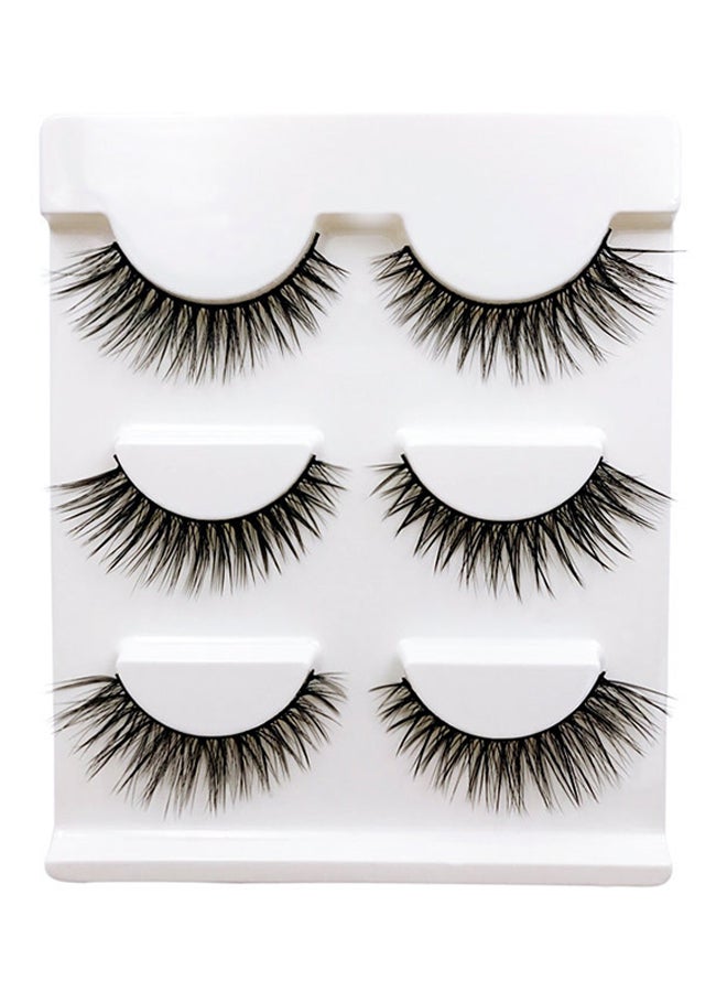 3-Pair False Eyelashes X15 Set Black - Image 1