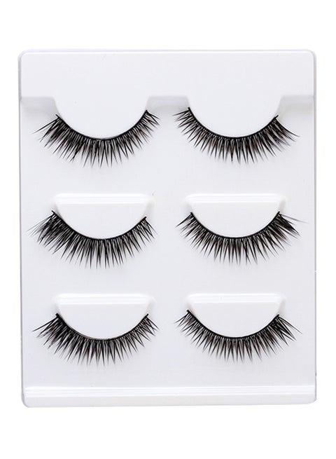 3-Pair False Eyelashes L09 Set Black